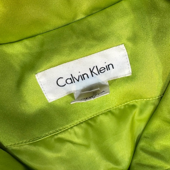 Green Silk Clavin Cline Puffy Jacket - Picture 4 of 6